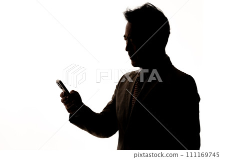 Businessman silhouette smartphone Businessman silhouette smartphone 111169745