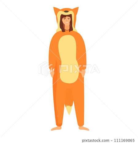 Kigurumi fox icon cartoon vector. Party animal. Costume pajama 111169865