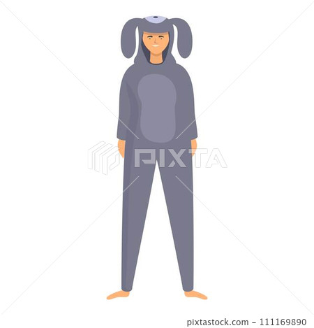 Kigurumi cute rabbit icon cartoon vector. Party animal. Costume boy 111169890