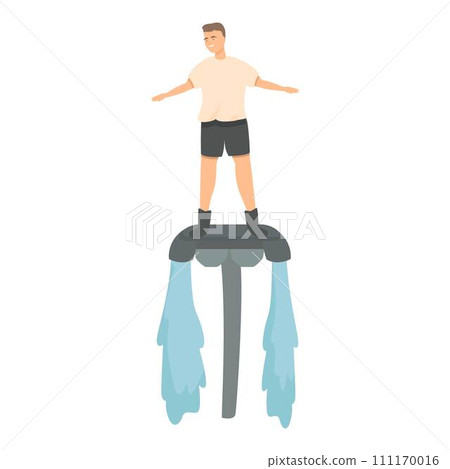 Water flyboard icon cartoon vector. Summer sport. Extreme beach 111170016