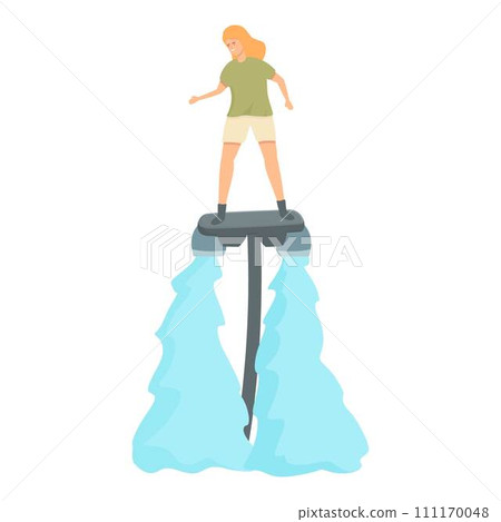 Water fly icon cartoon vector. Summer sea. Flyboard vacation 111170048