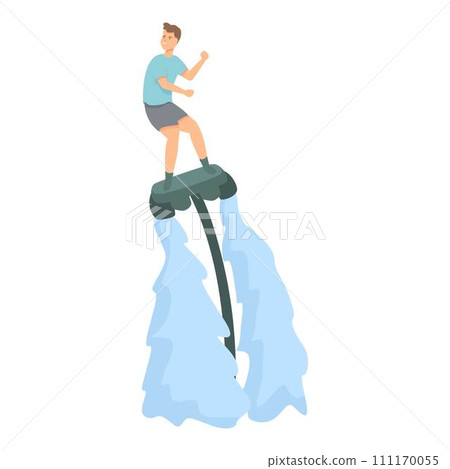 Flyboard watersport icon cartoon vector. Summer sea. Action extreme 111170055