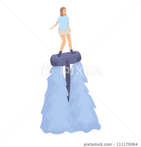 Fly board icon cartoon vector. Summer sea. Action wave 111170064