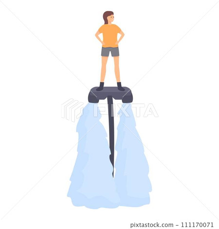 Adventure flyboard icon cartoon vector. Sea water. Action travel Adventure flyboard icon cartoon vector. Sea water. Action travel 111170071