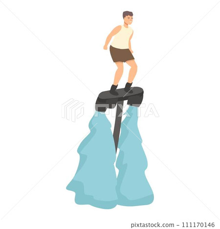 Vacation flyboard icon cartoon vector. Summer sea. Activity travel Vacation flyboard icon cartoon vector. Summer sea. Activity travel 111170146