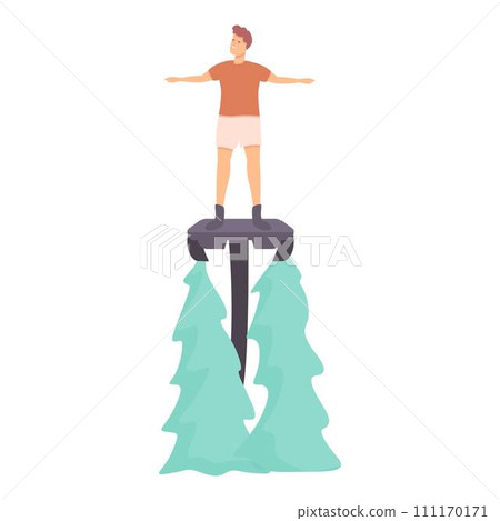 Sea flyboard icon cartoon vector. Summer vacation. Extreme man Sea flyboard icon cartoon vector. Summer vacation. Extreme man 111170171