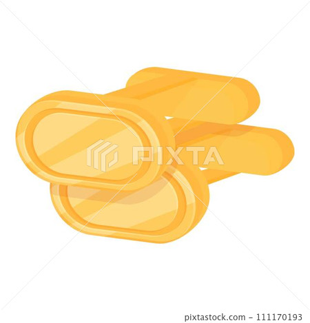 Golden cufflink icon cartoon vector. Fashion luxury. Modern link 111170193
