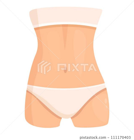 Fit body icon cartoon vector. Woman abdomen. Female loss weight Fit body icon cartoon vector. Woman abdomen. Female loss weight 111170403