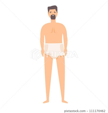 Man diaper icon cartoon vector. Adult health. Medicine equipment Man diaper icon cartoon vector. Adult health. Medicine equipment 111170462