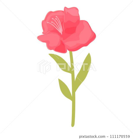 Natural rhododendron icon cartoon vector. Flower plant. Color pink Natural rhododendron icon cartoon vector. Flower plant. Color pink 111170559