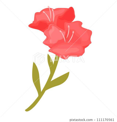 Rhododendron color icon cartoon vector. Flower plant. Summer spring Rhododendron color icon cartoon vector. Flower plant. Summer spring 111170561