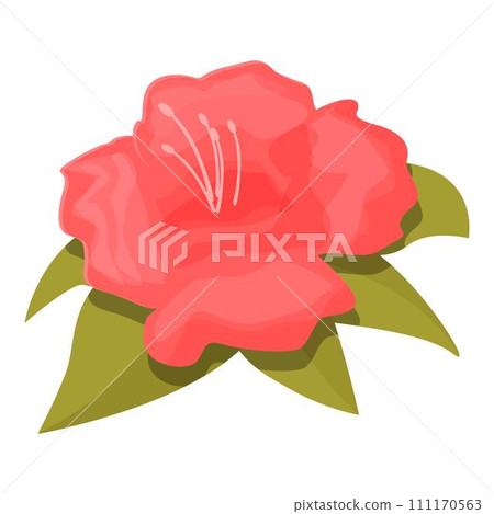Rhododendron art icon cartoon vector. Flower plant. Summer flora Rhododendron art icon cartoon vector. Flower plant. Summer flora 111170563