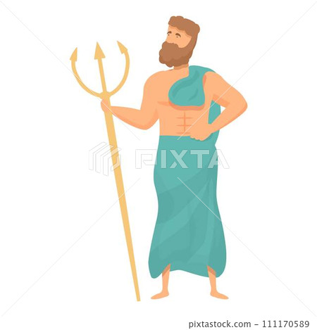 Poseidon icon cartoon vector. Greek god. Ancient ares 111170589