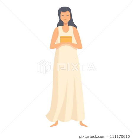 Legend woman icon cartoon vector. Greek myth. Hestia myth 111170610