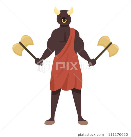 Minotaur icon cartoon vector. Greek god. Hestia zeus 111170620
