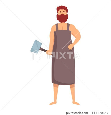 Hephaestus icon cartoon vector. Greek god. Ancient ares 111170637