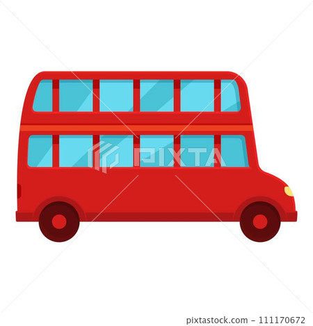 London bus on street icon cartoon vector. Double tour. City travel 111170672