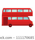 Old london bus icon cartoon vector. Double decker. Street travel 111170685