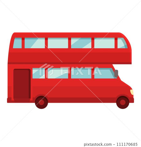 Old london bus icon cartoon vector. Double decker. Street travel 111170685