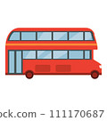 English london bus icon cartoon vector. Red tour. City british 111170687