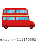 Red london bus icon cartoon vector. City tour. Old travel 111170692