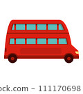 Double london bus icon cartoon vector. Red decker. Uk tourist 111170698