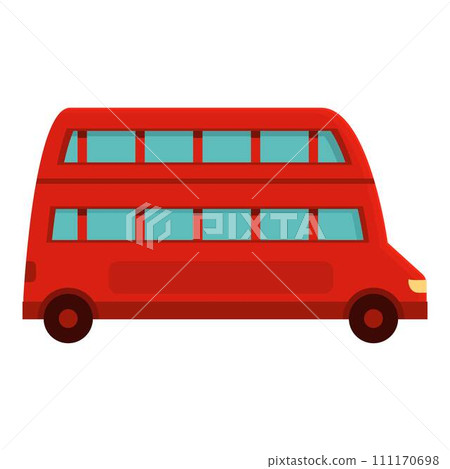 Double london bus icon cartoon vector. Red decker. Uk tourist Double london bus icon cartoon vector. Red decker. Uk tourist 111170698