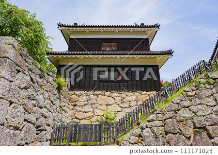 Early summer in Ueda City, Nagano Prefecture, Ueda Castle Ruins Park North Tower with fresh greenery 111171023