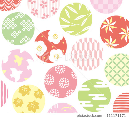 A girly round Japanese pattern with colors like Doll's Festival. 111171171