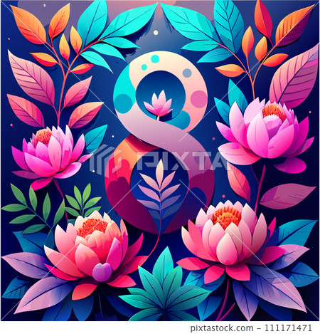 International Women's Day, 8 march flowers 111171471