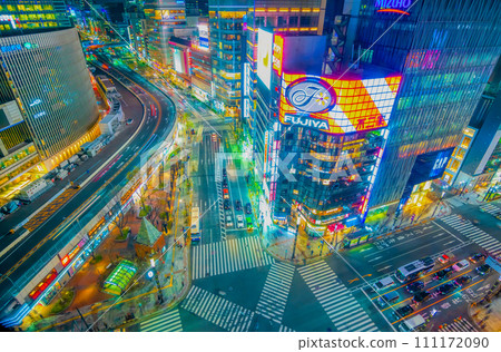 東京數寄屋橋十字路口夜景 111172090