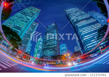 Shinjuku high-rise building city Night view Shinjuku high-rise building city Night view 111172341