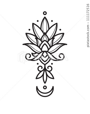outline lotus flower pattern for Henna and tattoo design outline lotus flower pattern for Henna and tattoo design 111172516