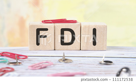 Word FDI written on wooden cubes stock image Word FDI written on wooden cubes stock image 111172538