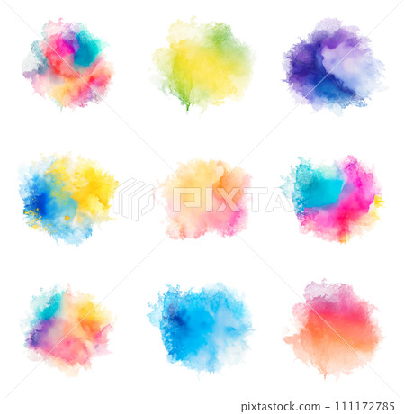 Watercolor colorful round texture (vector) Watercolor colorful round texture (vector) 111172785