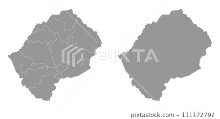 Lesotho district map with administrative divisions. Vector illustration. 111172792
