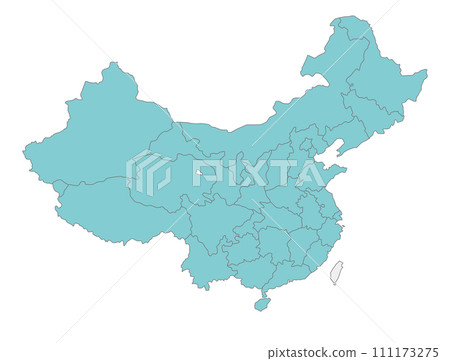 中國和台灣簡單地圖，包括省（市/區）邊界 111173275