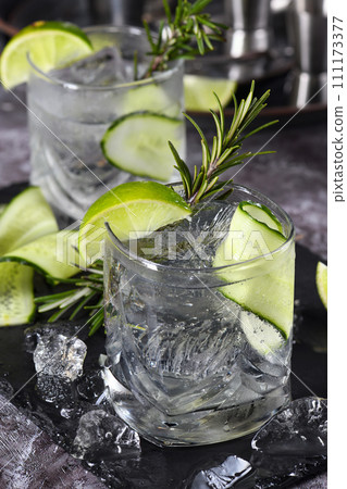 Cocktail Cucumber Gin Tonic Cocktail Cucumber Gin Tonic 111173377