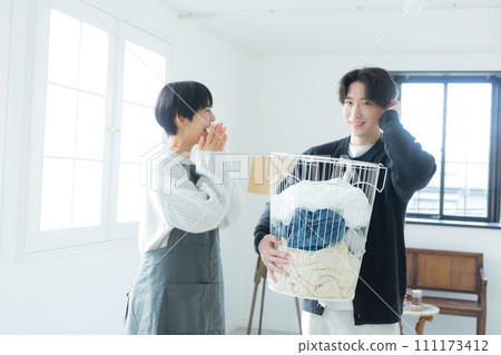 Couple doing housework Couple doing housework 111173412