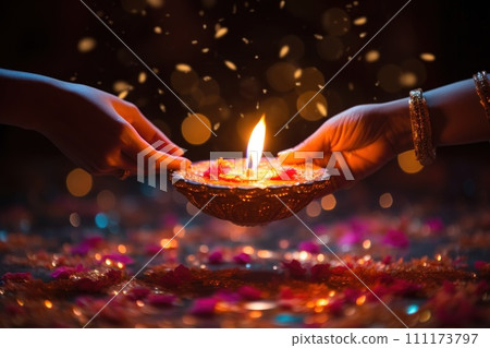Happy Diwali Celebration concept background Happy Diwali Celebration concept background 111173797