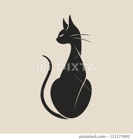 Graceful black cat logo design Graceful black cat logo design 111173992