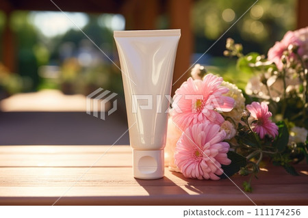 beauty products cosmetic mockup nature background 111174256