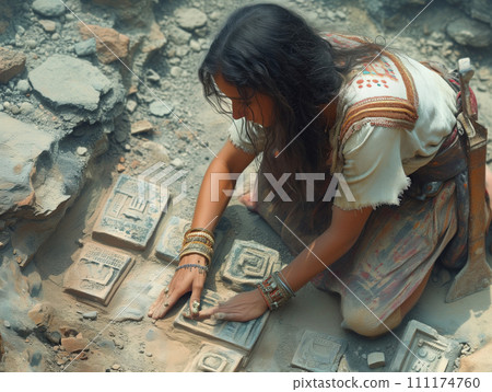 archaeologists at excavation site 111174760