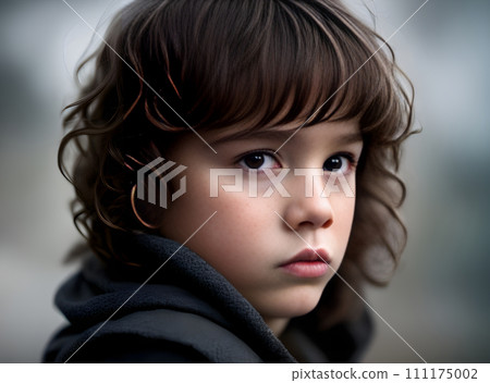 Detailed brooding K cinematic child portrait. Detailed brooding K cinematic child portrait. 111175002
