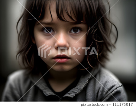 Scared child portrait dark detailed cinematic K. 111175017
