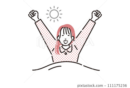 起床後伸展身體的女人 111175236