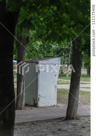 old electric booth in the park 111175406