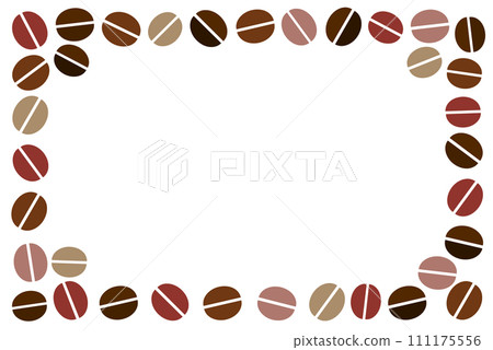排列有各種烘焙咖啡豆的框架的插圖 111175556