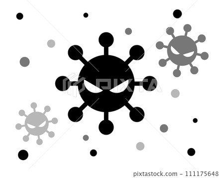 可愛的病毒圖單色 111175648