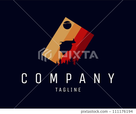 glowing logo flying at night protected with logo, badge, emblem, icon, design sticker. animal industry glowing logo flying at night protected with logo, badge, emblem, icon, design sticker. animal industry 111176194